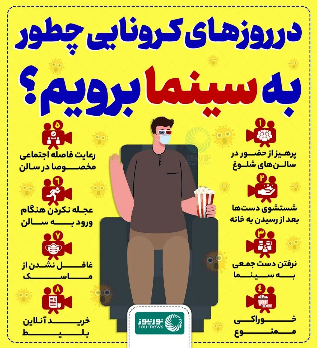 در روزهای کرونایی چطور به سینما برویم؟ + اینفوگرافی
