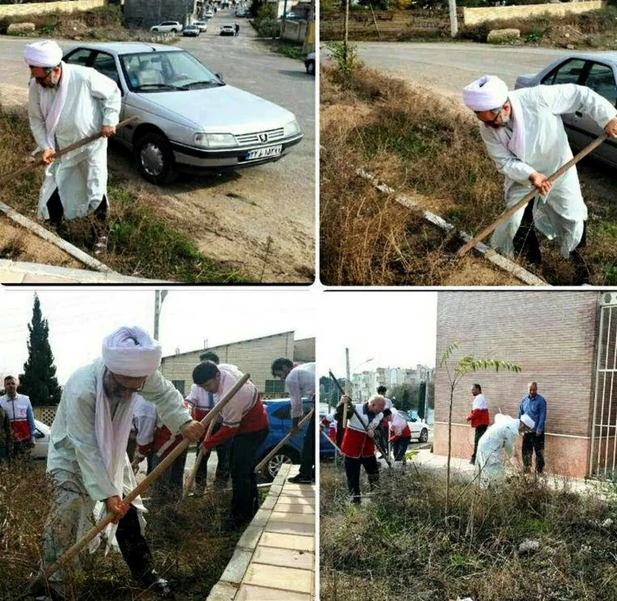 بیل‌زنی امام جمعه اردبیل برای زیبایی شهر / عکس