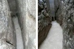 خروج سیلاب از کانال‌های زیرزمینی تخت‌جمشید/عکس