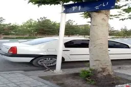 عکس/ قفل عجیب ماشین از ترس دزد