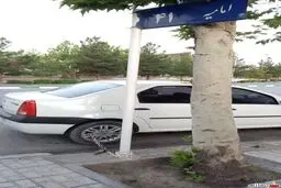 عکس/ قفل عجیب ماشین از ترس دزد