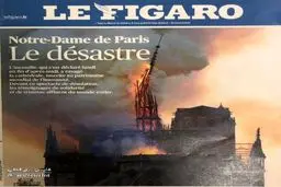 عکس/جلد نشریه «فیگارو» درباره آتش در نوتردام
