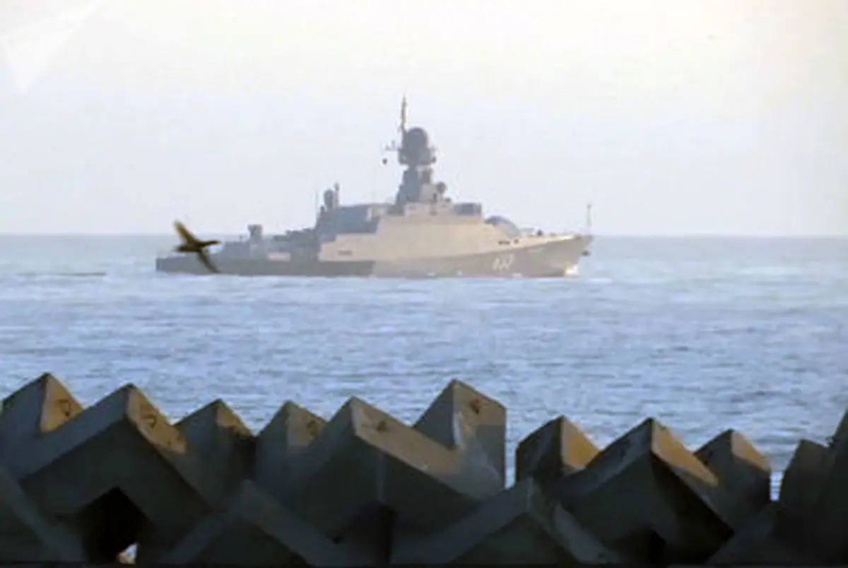 تمرینات کشتی ها جنگی روسیه در بحیره کاسپین