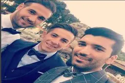 عکس یادگاری پرسپولیسی‌ها در شب عروسی مسلمان