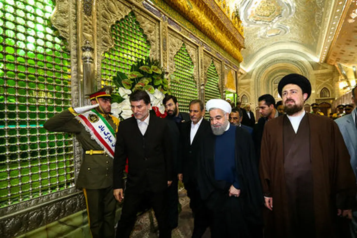 روحانی و سیدحسن خمینی دوشادوش هم/عکس