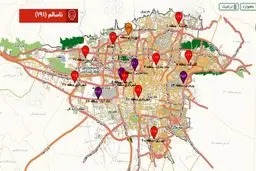 هوای تهران در ساعت پایانی روز ۱۶ بهمن ۹۶؛ در آستانه اضطرار و محدوده بنفش