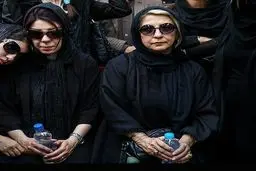 مرجانه گلچین در مراسم تشییع پیکر عمویش نادر گلچین/عکس