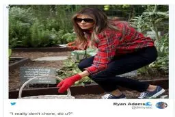 تصویری از ملانیا ترامپ در حال باغبانی با بلوز 600 دلاری