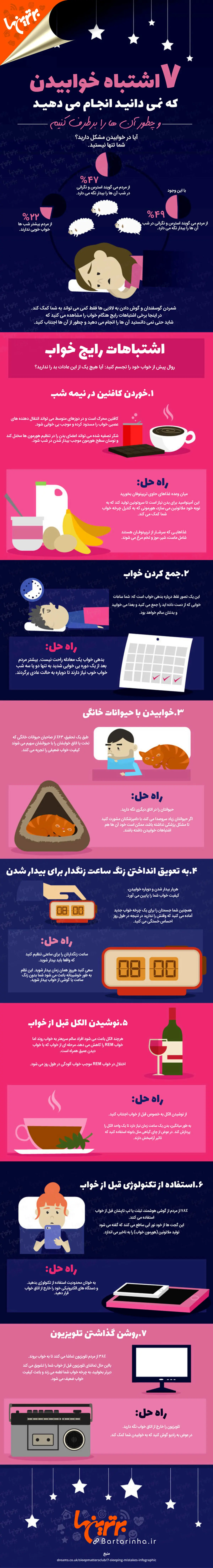 ۷ اشتباه خوابیدن، که نمی‌دانید و انجام می‌دهید!/اینفوگرافی