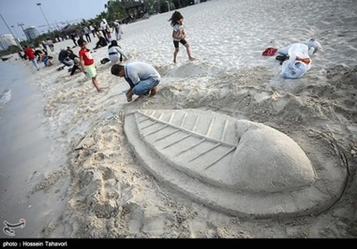 مسابقه ساخت مجسمه در ساحل کیش/ تصاویر