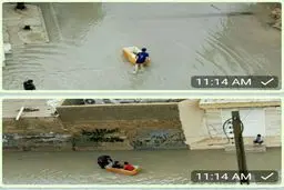 قایق سواری در خیابان های بوشهر / عکس