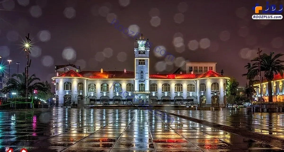 تصویری زیبا از  کاخ شهرداری رشت