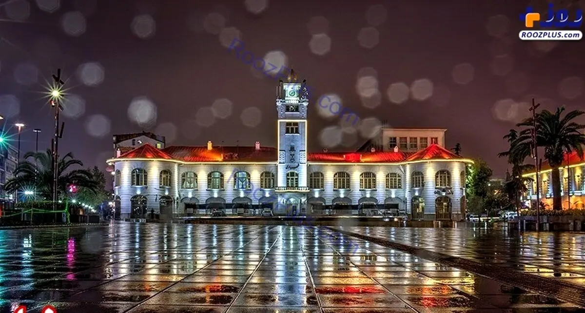 تصویری زیبا از  کاخ شهرداری رشت