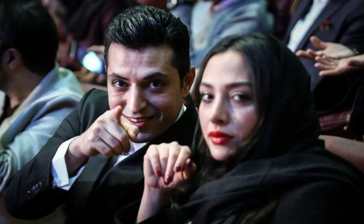 تصویری از اشکان خطیبی و همسرش که عروس علی پروین بود