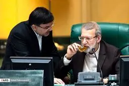 عکس: تصویری خاص از لاریجانی بر مسند ریاست مجلس!