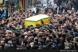 تصاویری از مراسم باشکوه تشییع جنازه شهید جهاد مغنیه در بیروت