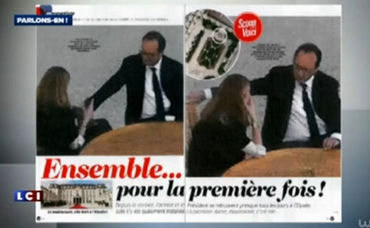 تصویری از فرانسوا اولاند و معشوقه‌اش در باغ الیزه