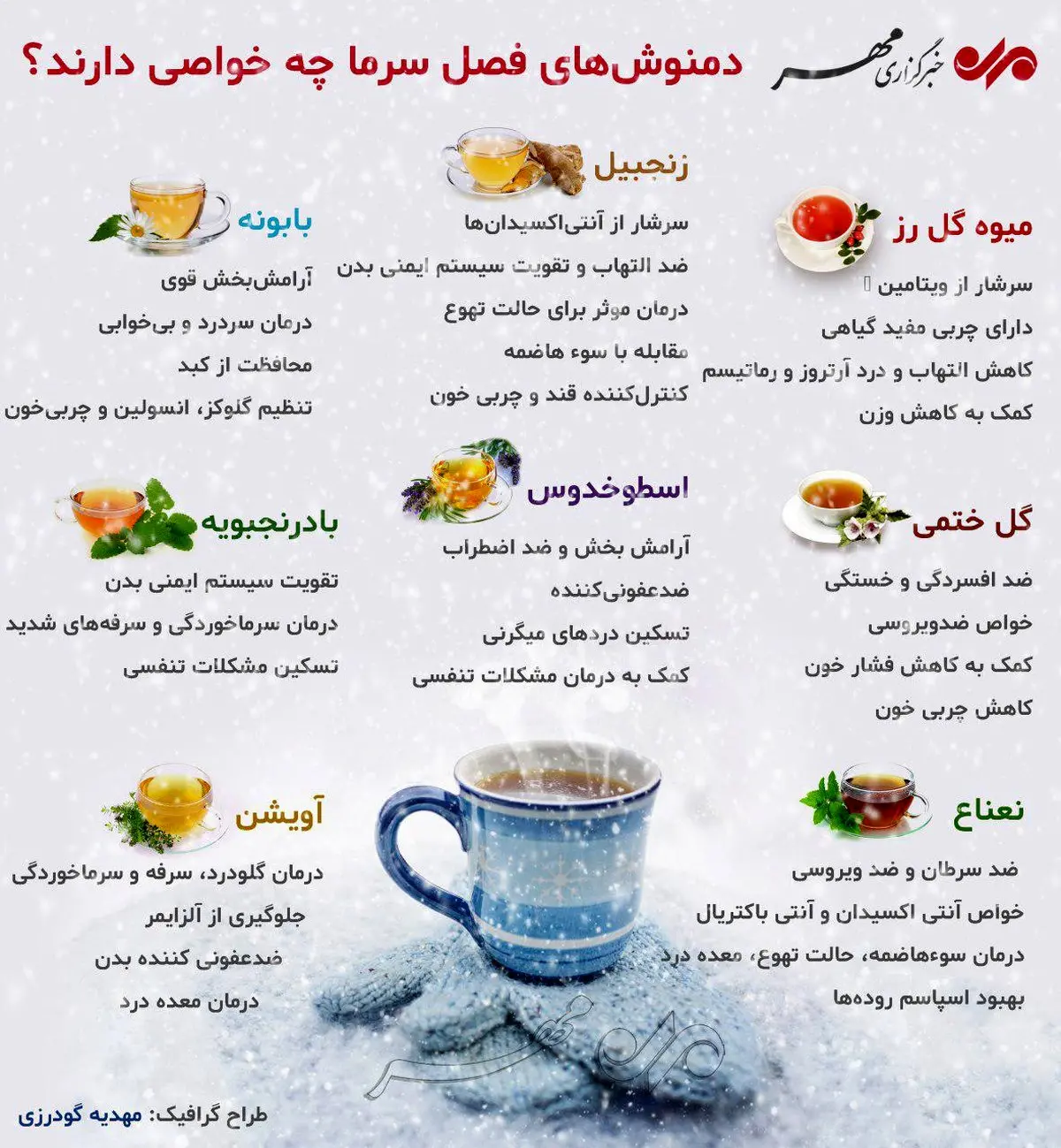 اینفوگرافی / دمنوش های فصل سرما