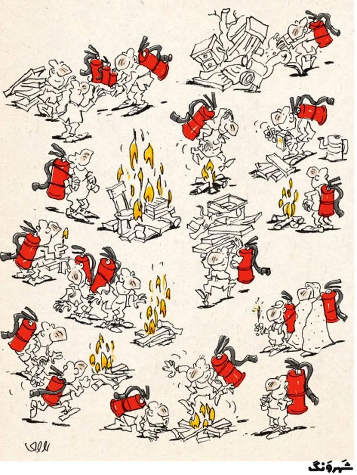 چهارشنبه سوری متفاوت امسال!/کاریکاتور