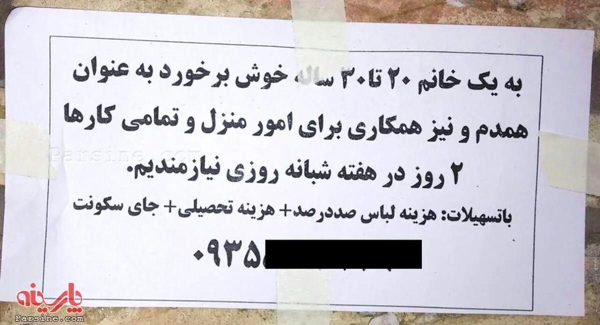 آگهی نیاز به همدم خانم!/ عکس