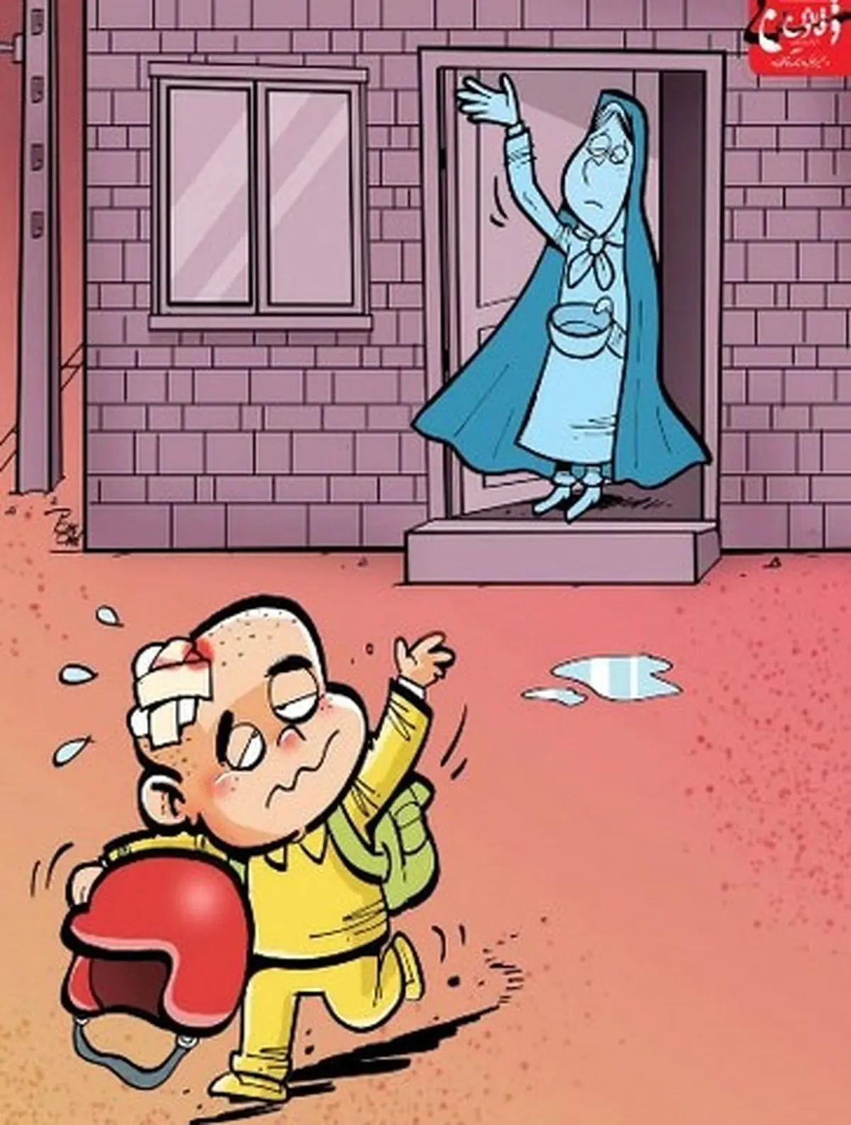 تصمیم جالب دانش آموز کرمانی برای حضور در مدرسه!/کاریکاتور