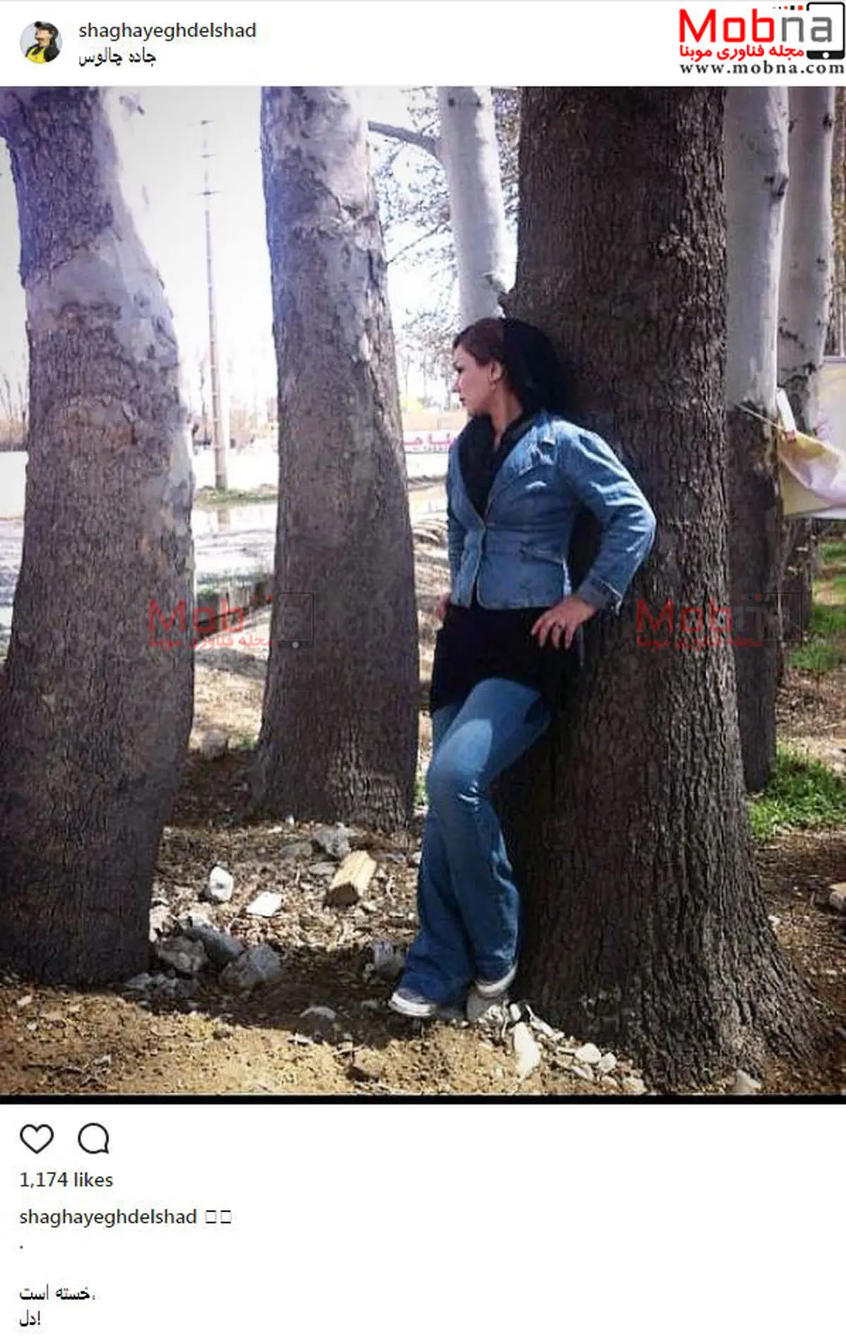 تیپ و ژست جالب شقایق دلشاد در جاده چالوس