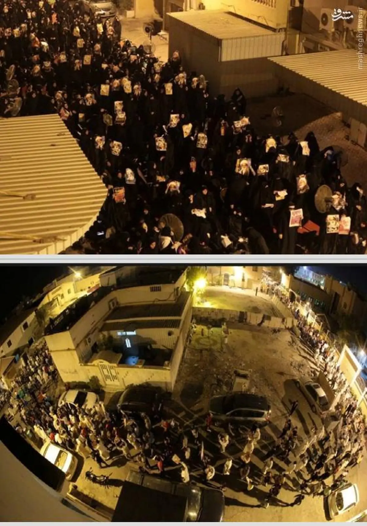 حلقه مردمی اطراف خانه شیخ عیسی قاسم/ عکس