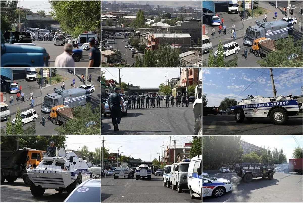 حمله مسلحانه به ساختمان پلیس در ارمنستان/ عکس