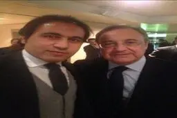 مهدوی کیا، تماشاگر بازی رئال مادرید - لیورپول/ عکس یادگاری موشک با پرس
