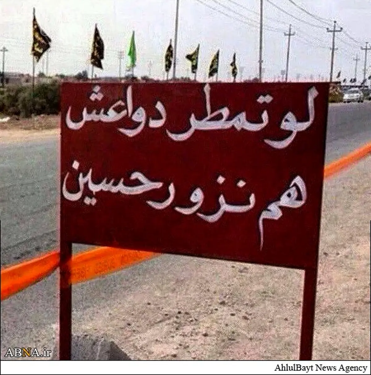 پیام زائران حسینی به داعش/عکس