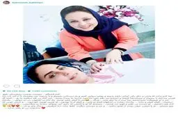 تصویری از بهنوش بختیاری بر بالین الناز شاکردوست