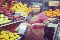 بهنوش خانم بختیاری در حال خرید میوه شب عید/عکس