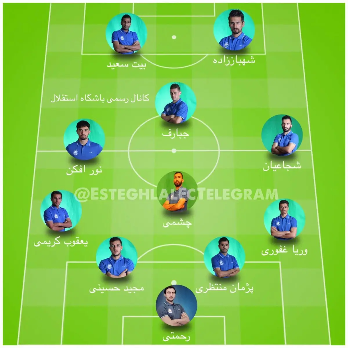 ترکیب استقلال مقابل تراکتورسازی مشخص شد/  شماتيك از تركيب امروز