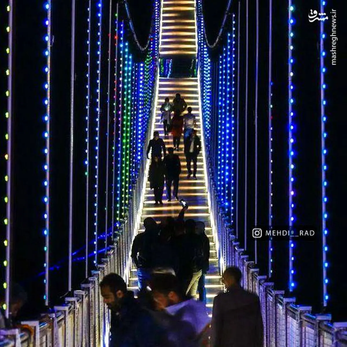 نمایی زیبا از بزرگترین پل معلق ایران / تصاویر