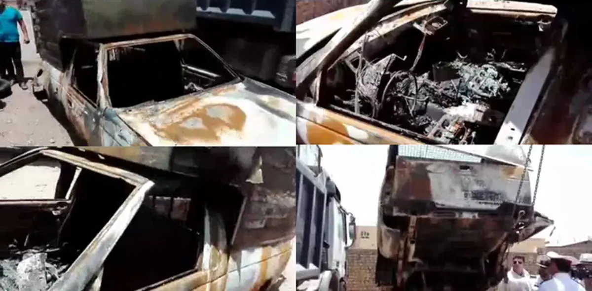 فاجعه در سانحه وانت آریسان/ 2 کودک جلوی چشم پدر و مادر در آتش سوختند