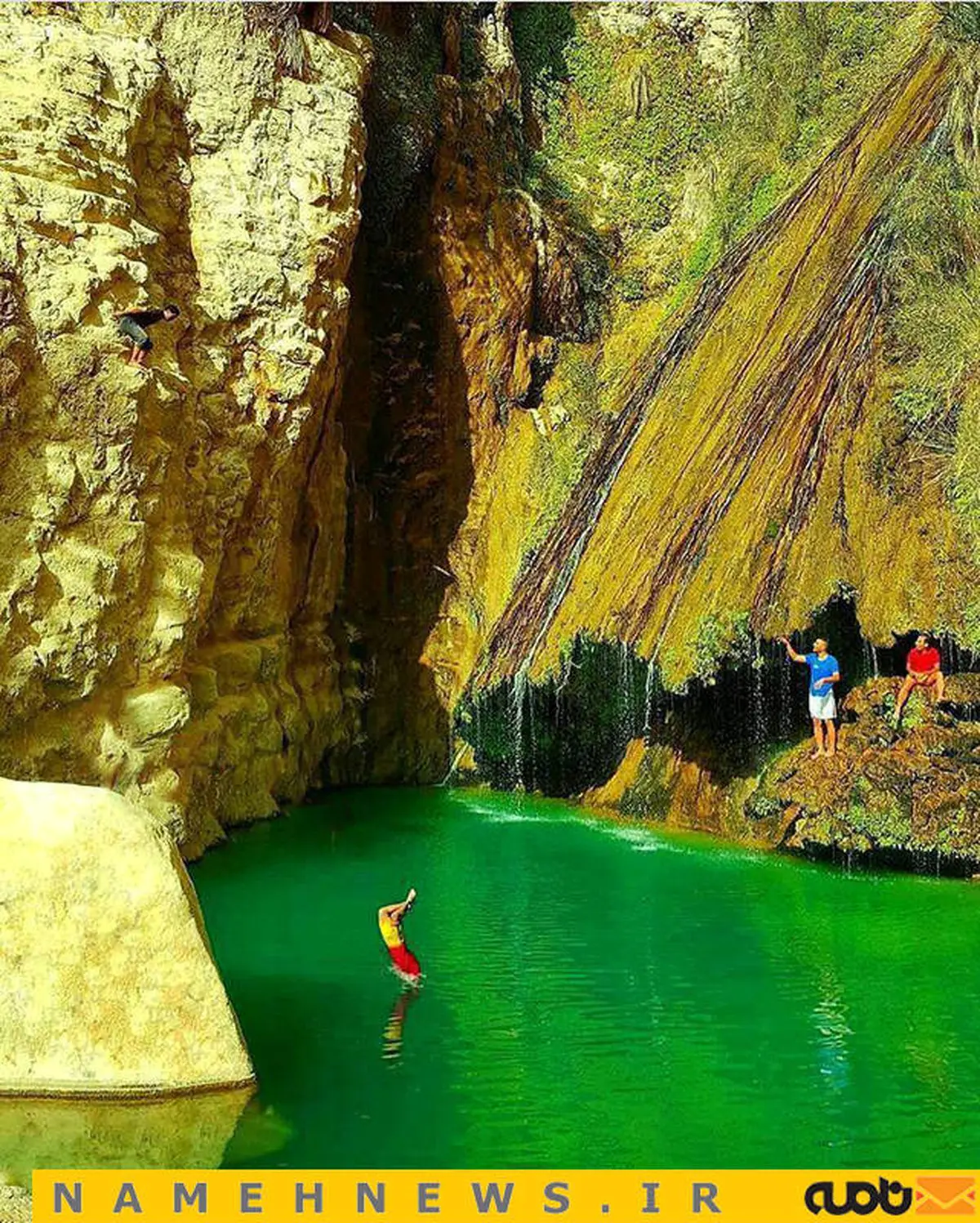 آبشاری زیبا در عسلویه / عکس