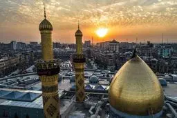 عکسی بی نظیر از طلوع زیبای خورشید در کربلا