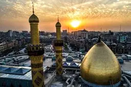 عکسی بی نظیر از طلوع زیبای خورشید در کربلا
