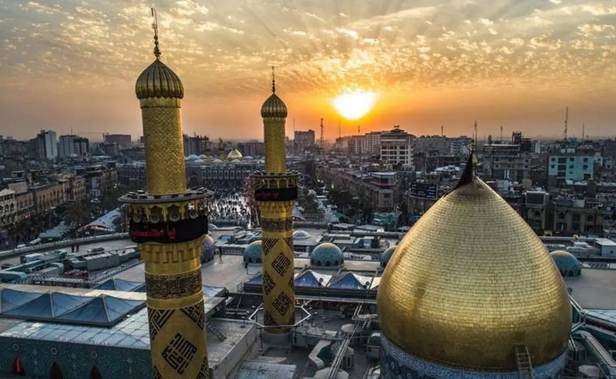 عکسی بی نظیر از طلوع زیبای خورشید در کربلا