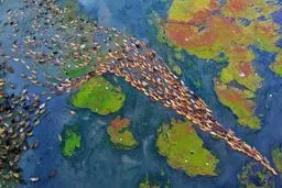 تصاویری دیدنی از رژه اردک‌ها در بنگلادش