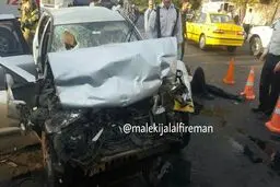 مچاله شدن سمند در تصادف مرگبار با اتوبوس/تصاویر