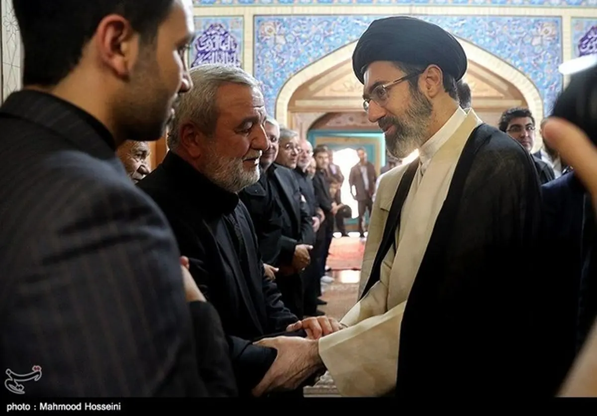 فرزند رهبر انقلاب در مراسم ترحیم والده سردار جباری/عکس