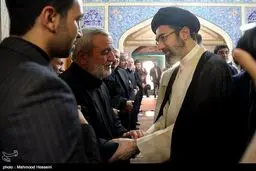 فرزند رهبر انقلاب در مراسم ترحیم والده سردار جباری/عکس