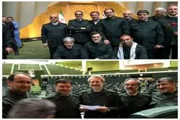 عکس/حضور نمایندگان در جلسه علنی مجلس با لباس سپاه