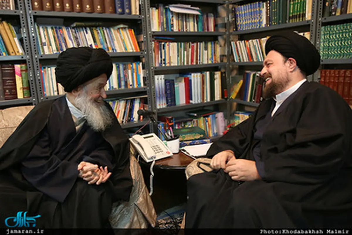 حضور آیت الله العظمی علوی گرگانی در بیت سیدحسن خمینی/ تصاویر