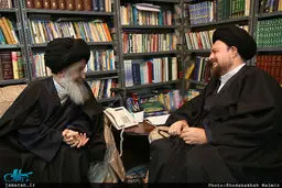 حضور آیت الله العظمی علوی گرگانی در بیت سیدحسن خمینی/ تصاویر