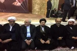 عکس/ هم‌نشینی سیدحسن خمینی، ظریف و هاشمی شاهرودی در مراسم اربعین آیت‌الله هاشمی