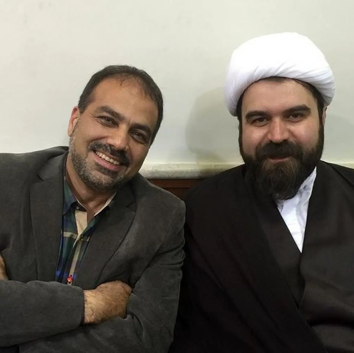 مازیار ناظمی در کنار نوه امام/ عکس