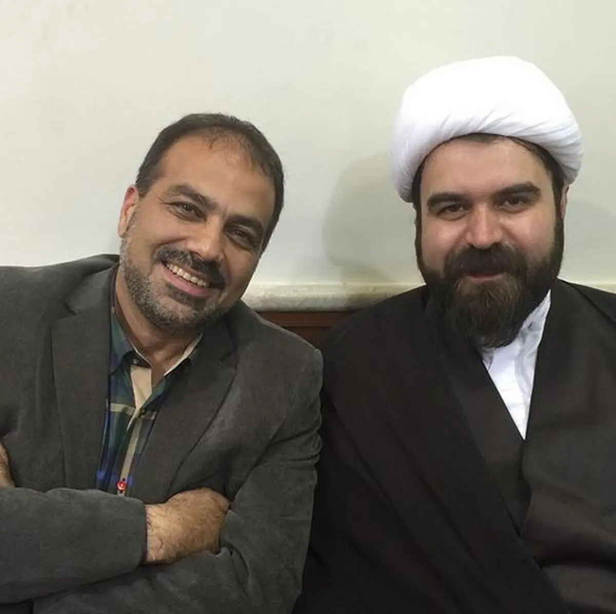 مازیار ناظمی در کنار نوه امام/ عکس