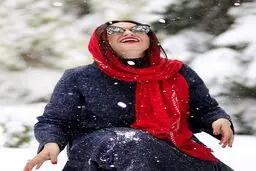 برف بازی گلاره عباسی با تیپ خاص! + عکس